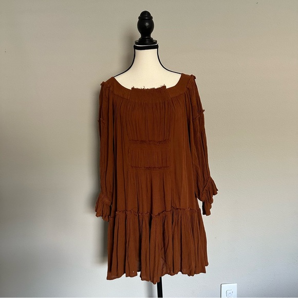 *FREE PEOPLE* Rust See Ya There Mini Dress - Picture 5 of 9